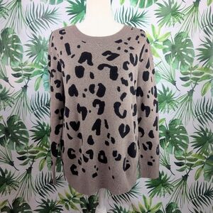 Loft Outlet Leopard Print Sweater (Size: X-Large)8.9oz
